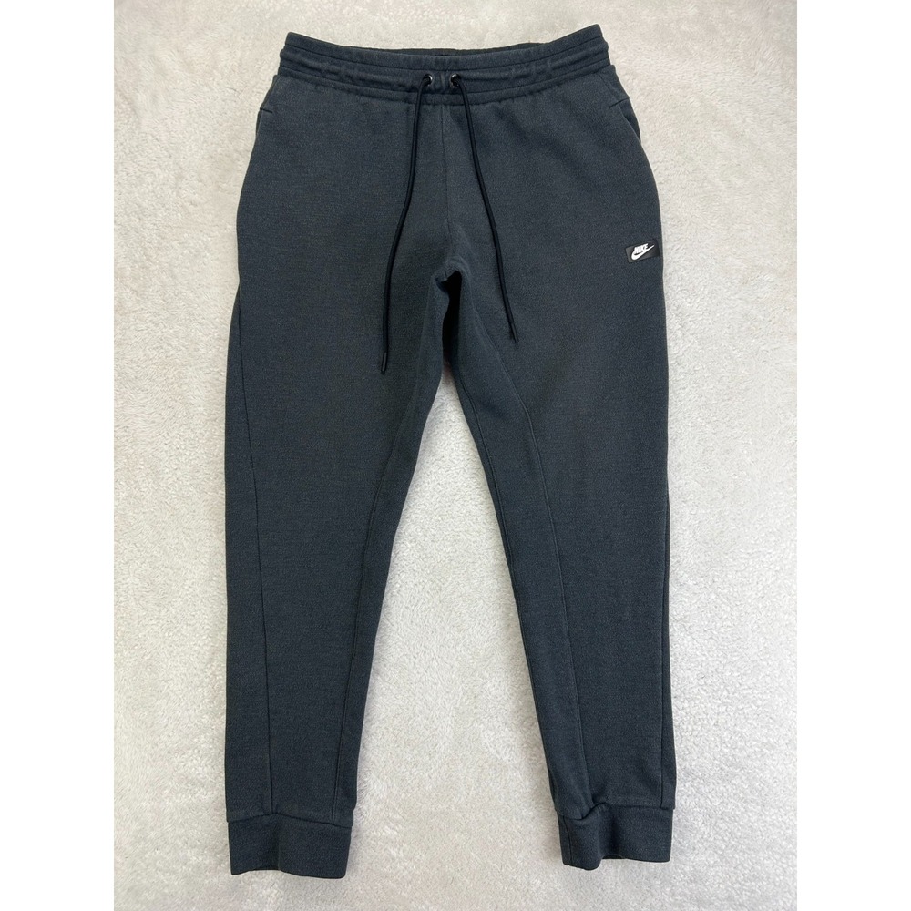 Nike Sportswear Jogger Sweatpants Mens M Dark Gray Drawstring Fleece Slim Fit
